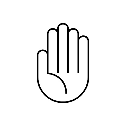 Vector illustration of a human hand icon.
