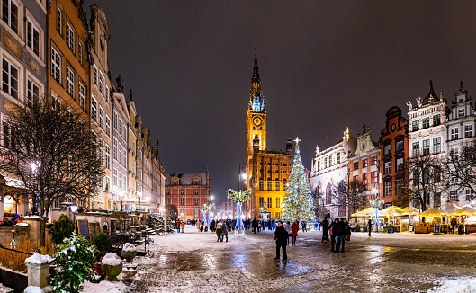 Gdansk old town at night - \