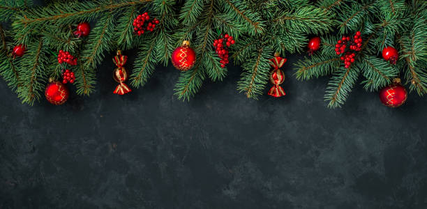 istock Christmas dark grunge horizontal background, top view. 1359532680