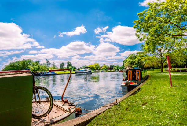 istock Abingdon River Thames view with Long Boats 1359534857