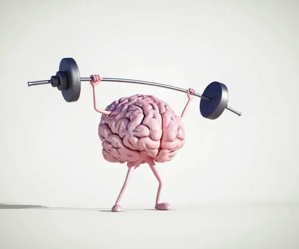 Photo of Human brain lifting weight .