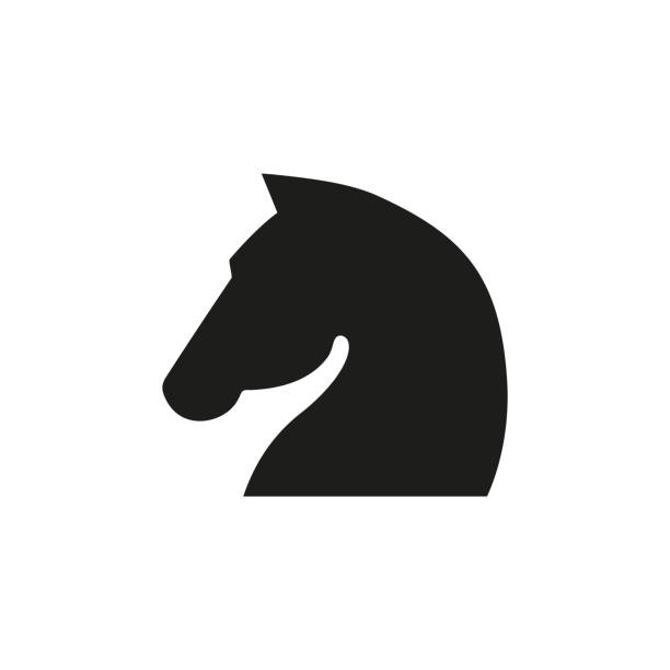 ilustrações de stock, clip art, desenhos animados e ícones de horse head black icon - chess knight