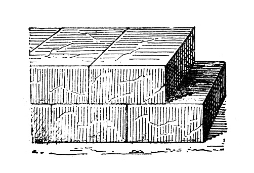 Antique illustration: Concrete block