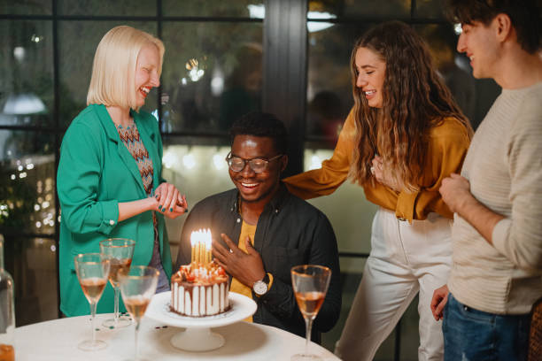 istock Friends celebrating birthday party 1359545905