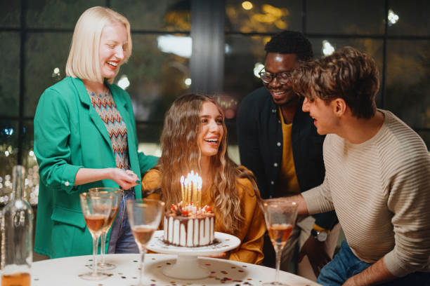 istock Friends celebrating birthday party 1359545909