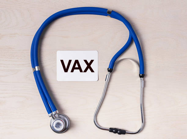 istock Vax word. Medical vaccination concept with blue stethoscope 1359545937