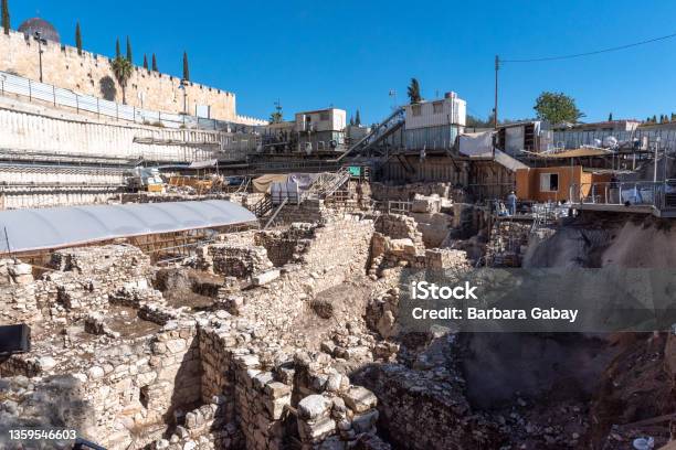 City Of David Archeological Site Near The Old City Of Jerusalem Stock Photo - Download Image Now