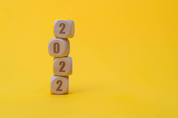 istock Wooden blocks with number 2022 1359547133