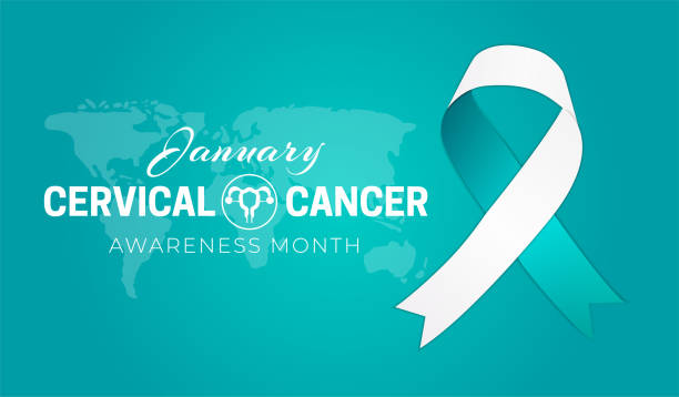 illustrations, cliparts, dessins animés et icônes de illustration de fond du mois de la sensibilisation au cancer du col de l’utérus - cancer cervical