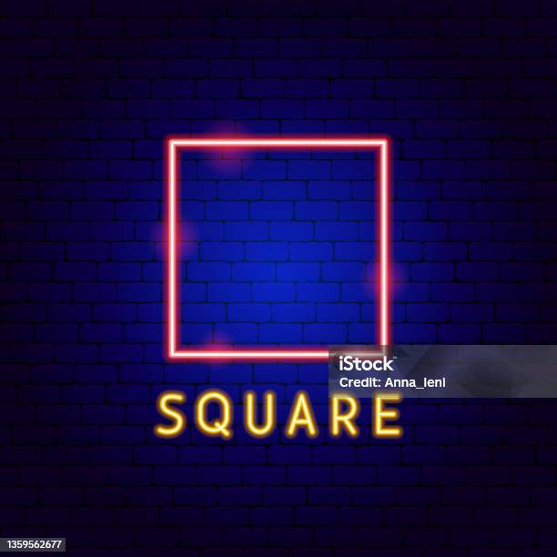 Graphics Neon Square Square Neon Label Stock Illustration - Download Image Now - Rectangle ...