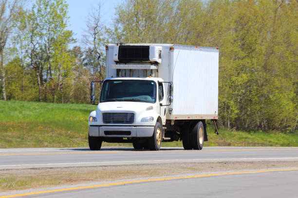 istock Truck hauling cargo 1359569356