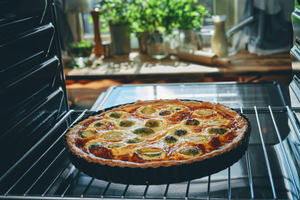 Homemade Cheese and Vegetable Pizza Pie in Greaseproof Paper