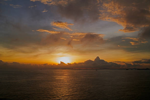 Stunning sunrise over the ocean from a cruiseship