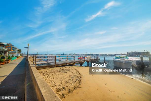 Cloudy Sky Over Balboa Island Shore Stock Photo - Download Image Now - Island, Architecture, Beach