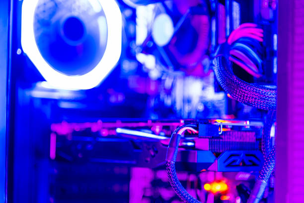 istock Close up of a graphic card in a desktop computer 1359576136