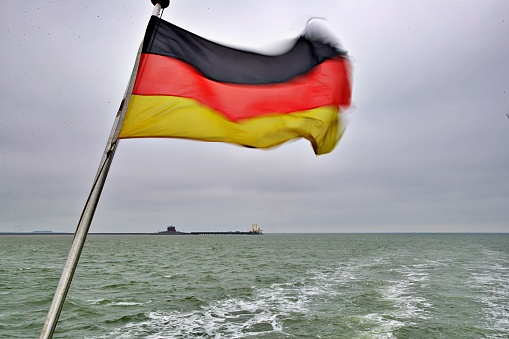 German flag in the wind