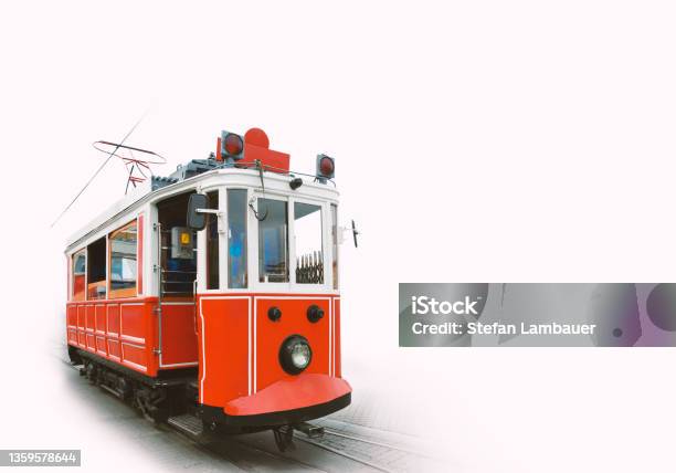 Istanbul Turkey Electric Tram From Taksim Square Stock Photo - Download Image Now