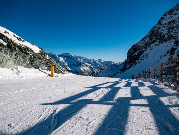 Ski slope in the alps of Gressoney
