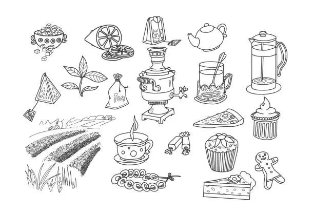 Vector illustration of Food Doodles Set