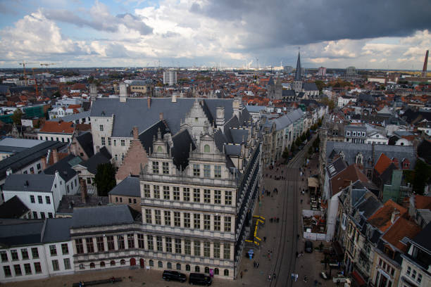 istock Ghent skyline in bruges belgium 1359583374