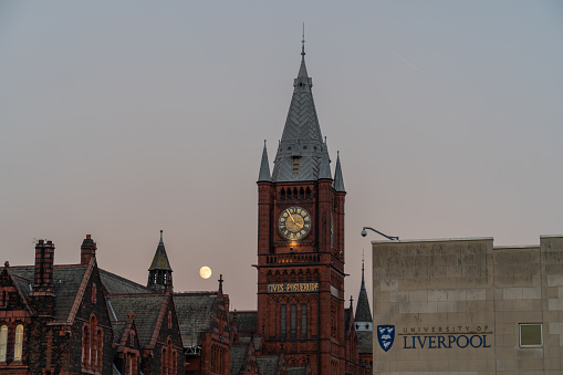 The University of Liverpool is a public research university based in the city of Liverpool, England. Founded as a college in 1881, it gained its Royal Charter in 1903 with the ability to award degrees and is also known to be one of the six original 'red brick' civic universities. It comprises three faculties organised into 35 departments and schools. It is a founding member of the Russell Group, the N8 Group for research collaboration and the university management school is triple crown accredited.