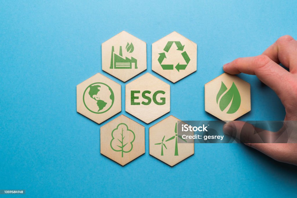 ESG or environmental social governance. The company development of a nature conservation strategy. ESG or environmental social governance. The company development of a nature conservation strategy Environmental Social Corporate Governance - ESG Stock Photo