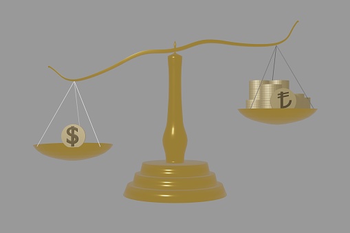 The United States Dollar Versus The Turkish Lira Compared On A Scale the-united-states-dollar-versus-the-turkish-lira-compared-on-a-scale