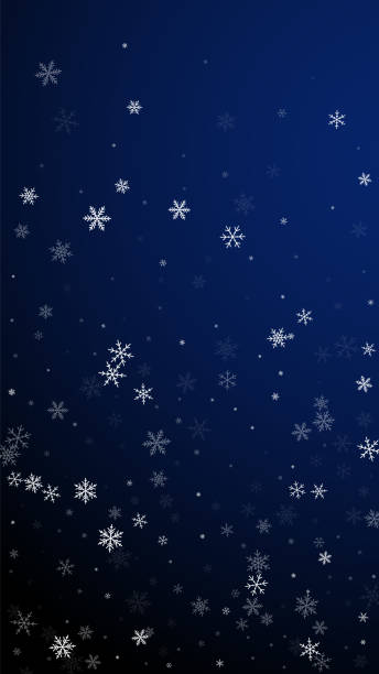 illustrations, cliparts, dessins animés et icônes de chutes de neige éparses christmas background. subtle flyin - snowflake star silver snow