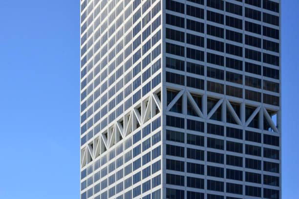 estructura del sistema de armadura de cinturón - armadura de tubo de rascacielos - u.s. bank center , milwaukee, wisconsin, ee. uu. - u s bank tower fotografías e imágenes de stock