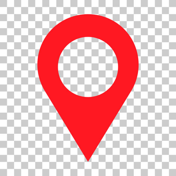 A map pin icon with a transparent background. Vector. Vector icons are ideal for indicating map locations. globe navigational equipment illustrations stock illustrations