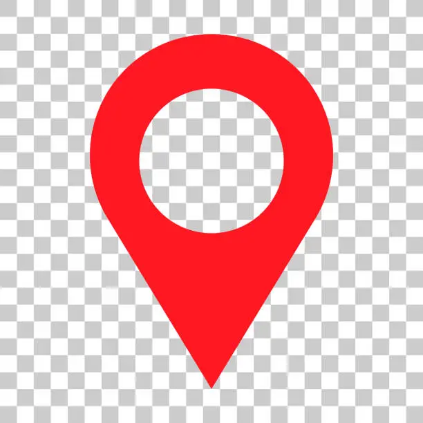 Vector illustration of A map pin icon with a transparent background. Vector.