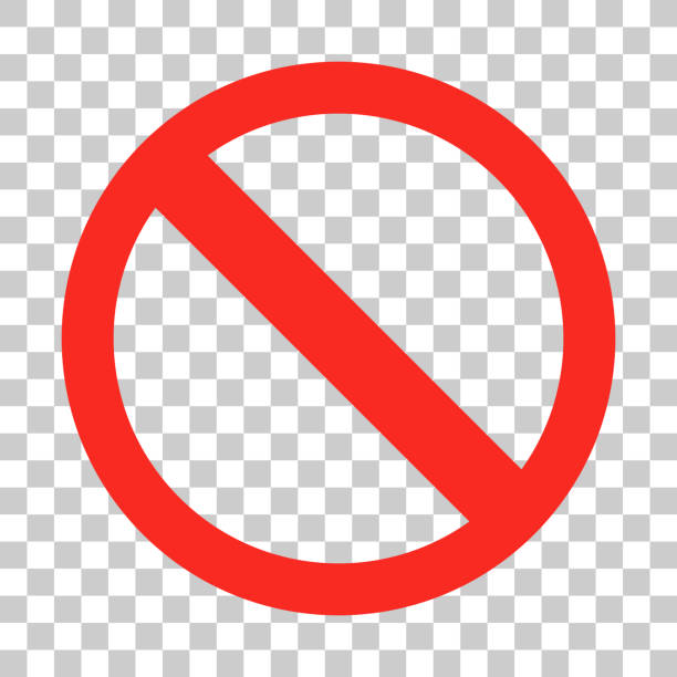 A stop mark icon with a transparent background. Vector. It depict warning or stop or etc. warning coloration stock illustrations