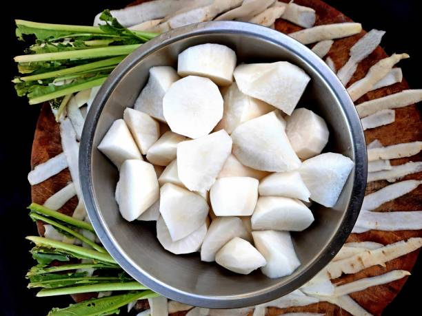 Prepared Radish vegetable in bowl - food preparation. Prepared Radish vegetable in bowl - food preparation. Radish stock pictures, royalty-free photos & images