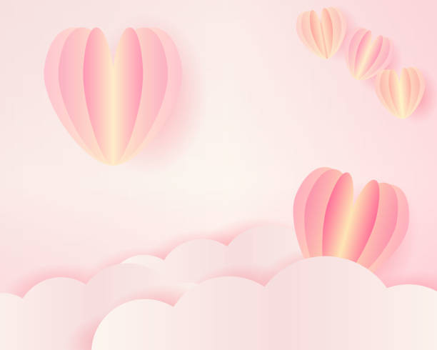 istock pastel paper heart with love template card for happy valentine day 1359613732