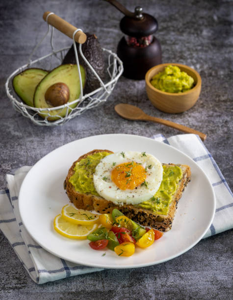Avocado egg sandwich with whole grain bread