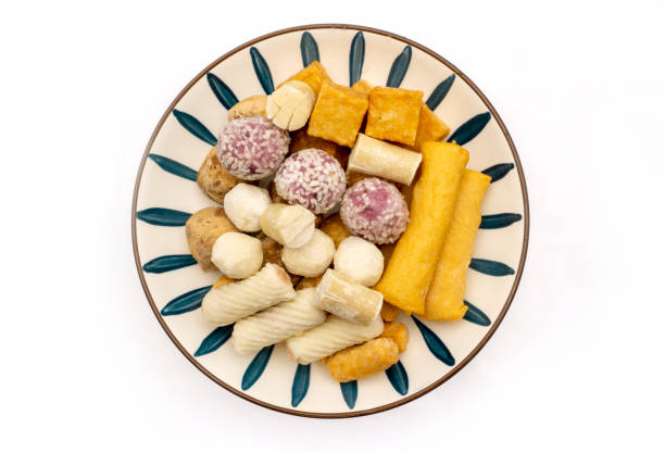 istock Frozen food on white background.Oden 1359617703