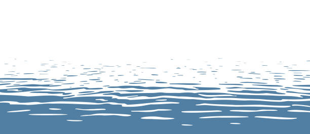 Ocean ripples background One-color vector background with a texture of light ripples on a water surface. calm water stock illustrations