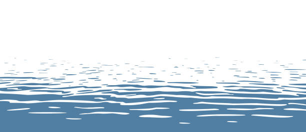 Ocean ripples background One-color vector background with a texture of light ripples on a water surface. lake water stock illustrations