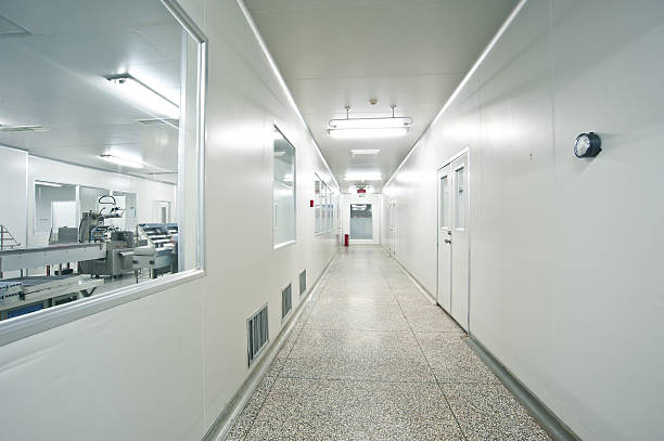 Pharmaceutical, sterile shop interior hallway