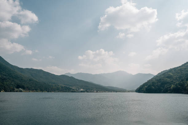 istock Ogyeonji Pond Songhae Park and mountain in Daegu, Korea 1359636518