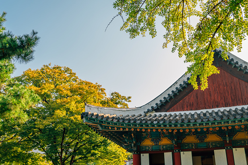 Korean traditional architecture of Gyeongsang-gamyeong park in Daegu, Korea
