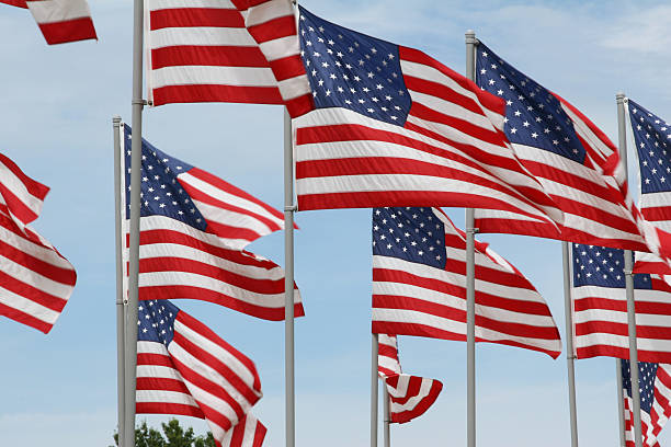 American Flags Group 2 stock photo