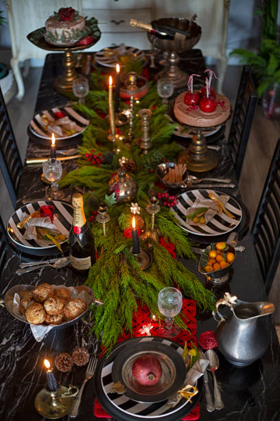 istock New year's Eve dinner table with candles 1359641043