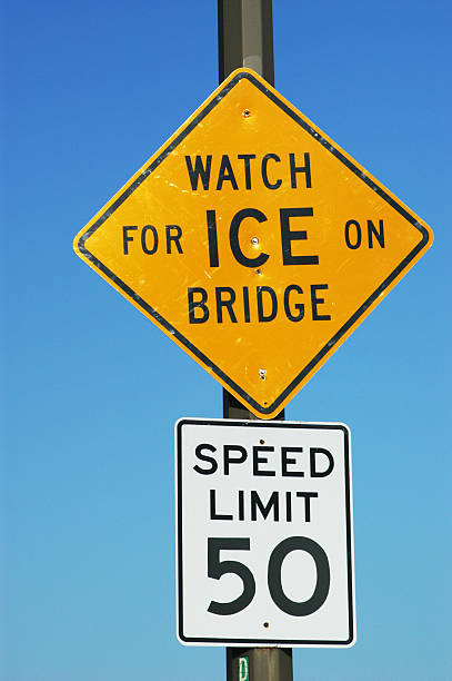 istock Watch For Ice On Bridge & Speed Limit 50 135964124