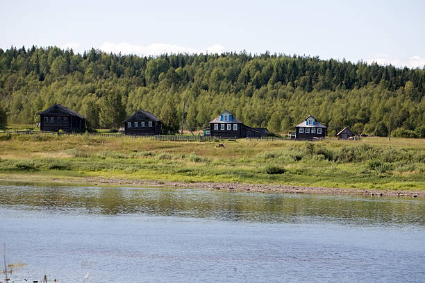 Russian village stock photo