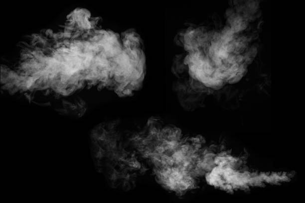 istock White smoke collection on black background. Fog or smoke set isolated on black background. 1359645324