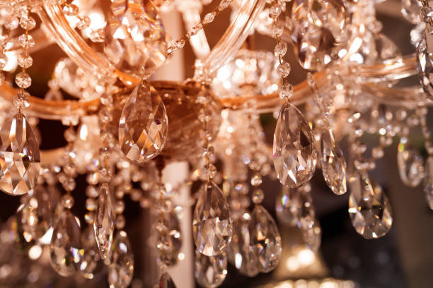 istock Crystal chandelier background . Glamour and luxury abstract background . 1359648409