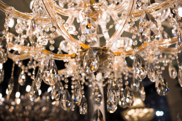 istock Crystal chandelier background . Glamour and luxury background . 1359648529