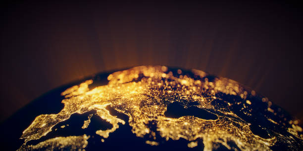 istock Earth With City Lights - Europe 1359651390