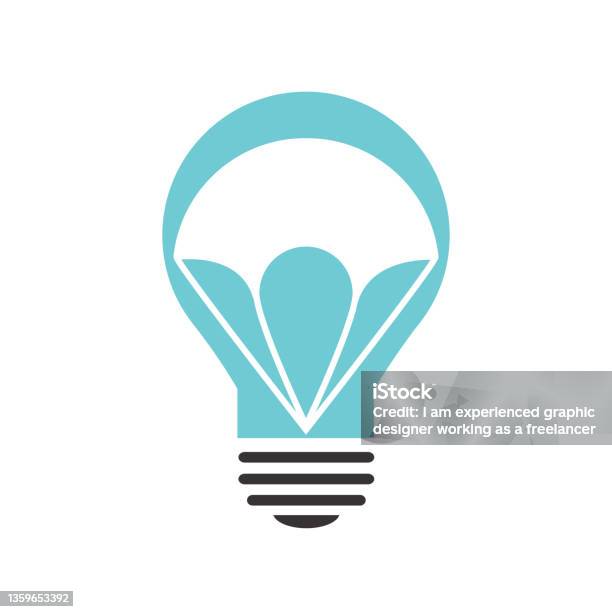 Fallschirm Und Glühbirnenlogodesign Lieferluftballon Symbol Stock Vektor Art und mehr Bilder von Abenteuer